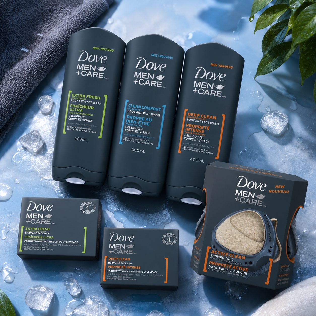 Dove Men+Care (includes variants like Extra Fresh, Clean Comfort, Deep Clean, and Active Clean)